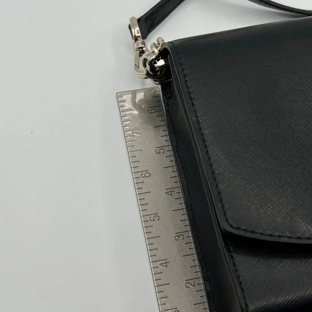 Kate Spade New York Margot Convertible Black Saffiano Leather Chain Crossbody